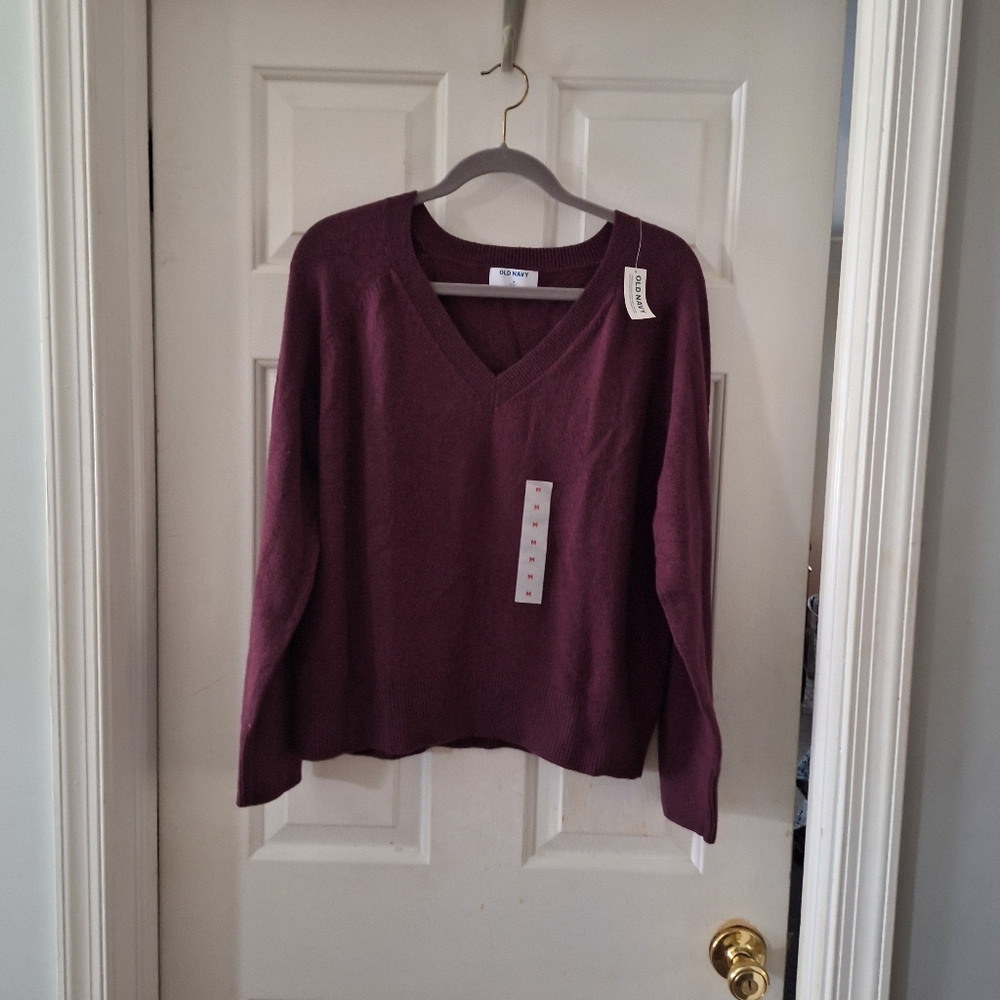 Old Navy Maroon V-Neck Sweater